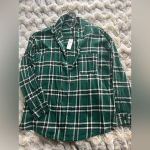 Garage green flannel button up shirt